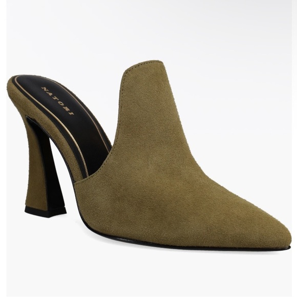 Natori Women’s Minh Pointed Toe Suede Olive Green Mule Sz 7.5 - Picture 5 of 5